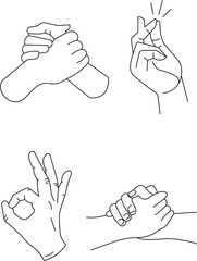 Minimalist Hand Gesture Line Art