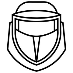 Protective Face Shield Line Art Icon