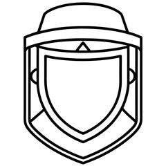 Protective Face Shield Line Art Icon
