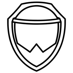 Protective Face Shield Line Art Icon