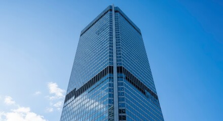 Fototapeta premium Modern skyscraper against clear sky