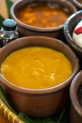 Traditional Indonesian sweet dessert in clay bowl
