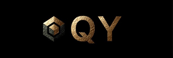 Modern gold and black emblem showcasing bold QY letters on a sleek backdrop for branding or design inspiration