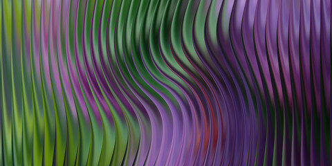 Abstract background with green and purple wavy lines and blurred effect