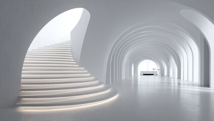 Obraz premium Modern, minimalist architectural hallway