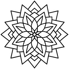 Sacred Geometry Islamic Mandala Line Art