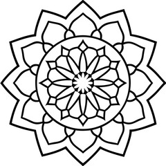 Sacred Geometry Islamic Mandala Line Art