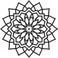 Sacred Geometry Islamic Mandala Line Art