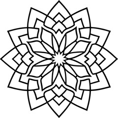 Sacred Geometry Islamic Mandala Line Art