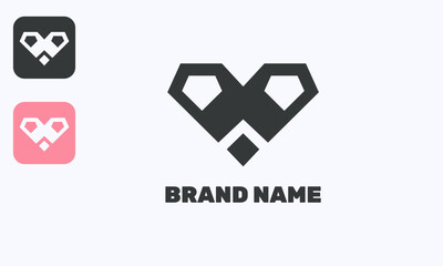 Diamond Shaped Letter M Logo Modern Unique and Simple