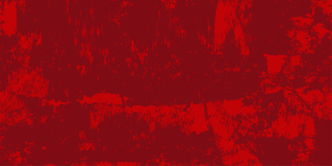 Grungy red wall with a dark textured paint surface and an old, dirty illustration