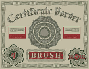 An editable and scalable pattern brush with a repetitive guilloche security pattern inspired by certificates and bank notes. No. 4