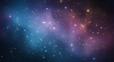 Colorful cosmic nebula with stars and dust clouds in deep space.