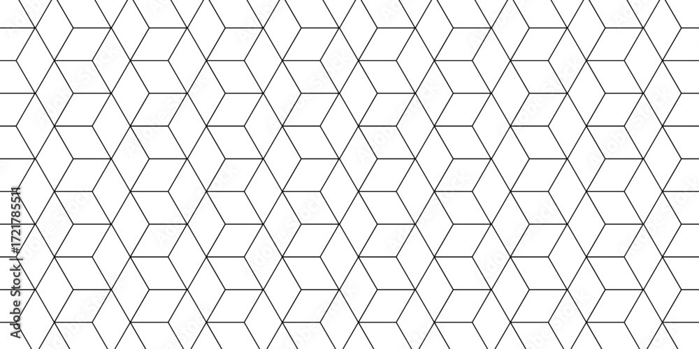 Wall mural abstract vector grid line box and metal cube creative geometric fabric tiles gradient web triangle d