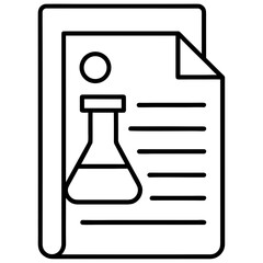 Scientific Document Line Art Icon Vector