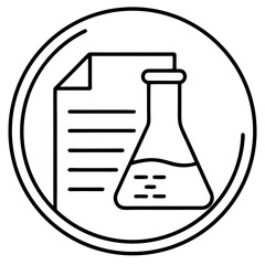 Scientific Document Line Art Icon Vector