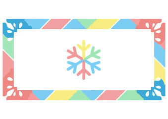 Fototapeta premium Black silhouette of a snowflake on white background for winter and weather concept