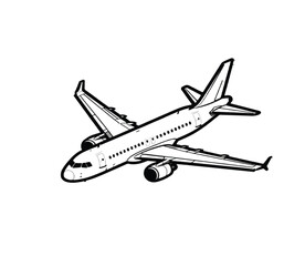 Modern airplane illustration perfect for travel designs or aviation themes, add a touch of adventure to your next project with this sleek aircraft design