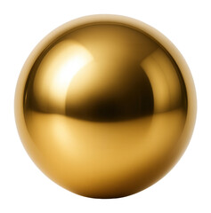 Gold sphere on a white background.