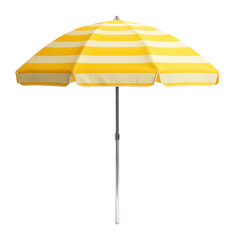 Obraz premium Bright yellow and white striped umbrella.