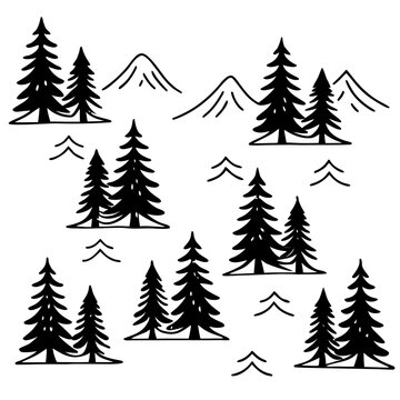 seamless pattern with trees