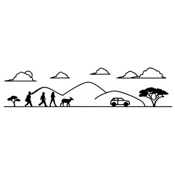 two camels in the desert