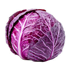 Obraz premium 1 head of purple cabbage isolated on transparent background