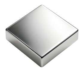 Shiny silver square with a reflective surface.