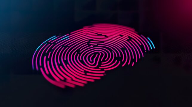 Biometric scanner fingerprint reader surface, subtle light patterns, swirling lines, futuristic design. 