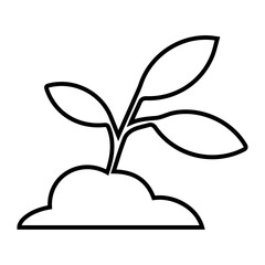 Sprouting Plant Outline Icon for Growth, Nature and Ecology
