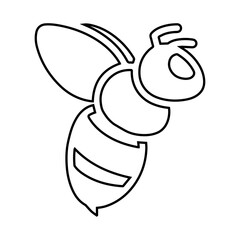 Bee Outline Icon for Pollination, Nature and Insect Infographics