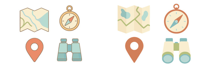 Exploring nature with maps, compasses, and binoculars for adventure seekers and outdoor lovers