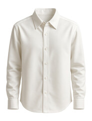 White shirt with collar and buttons.