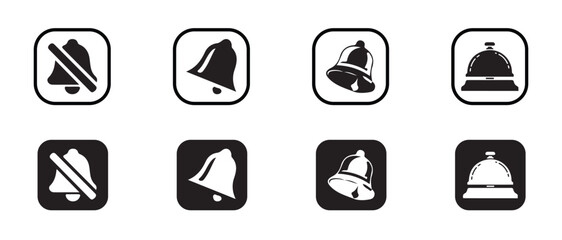 Set of bell icon vector, collection bell icon, bell icon alert symbols, sound alert icons, sound wave icons, bell icon set, vector illustration EPS 10. 