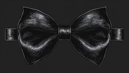 Elegant black bow tie illustration