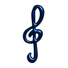 Obraz premium 3d treble clef. Hand drawn musical symbol. Single element for print, web, design, decor, logo
