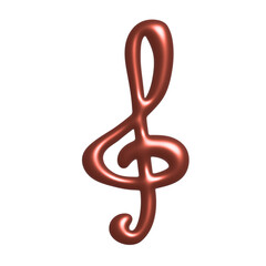 Obraz premium 3d treble clef. Hand drawn musical symbol. Single element for print, web, design, decor, logo