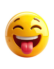 Fototapeta premium A digitally rendered happy emoticon with a visible tongue