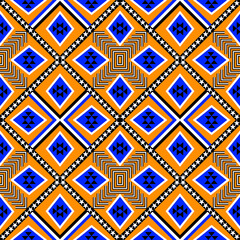 seamless geometric pattern

The bold colors of bright green and white stand out against the deep red background, creating a rich and decorative textile design.