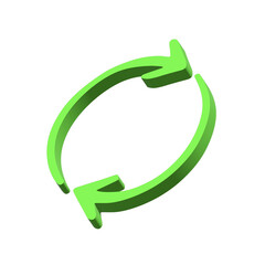3d recycle arrow icon Recycling resources symbol Reuse of materials, zero waste, green environment, saving the planet