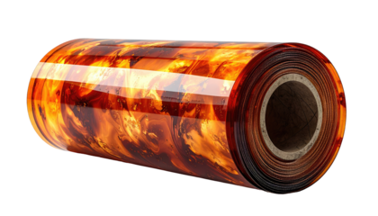 Rolled sheet of patterned resin