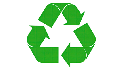 Green recycling symbol on black background (5)