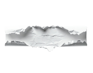 A crumpled rectangular sheet of white paper