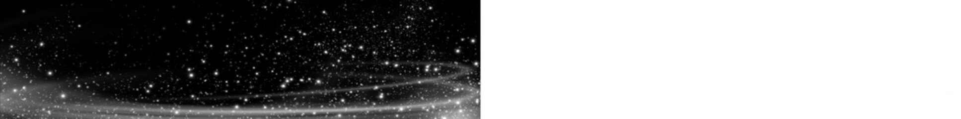 Abstract black and white PNG overlay featuring swirling light trails and sparkling particles, creating a dreamy atmosphere with ample copy space for design projects