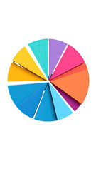 Obraz premium Vibrant colorful pie chart