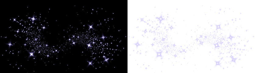 Sparkling star overlay on contrasting backgrounds, featuring luminous celestial elements, creating...
