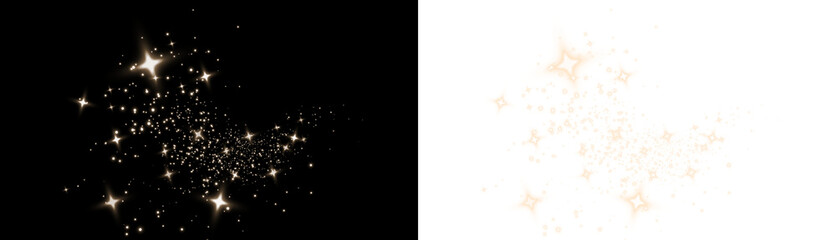 Sparkling glitter overlay on contrasting backgrounds, featuring shimmering stars and light effects,...