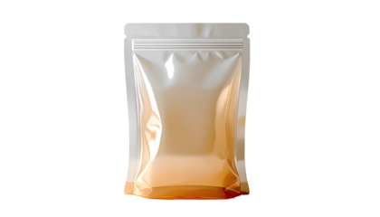 A blank, metallic-gold, resealable pouch