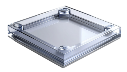 Transparent square enclosure