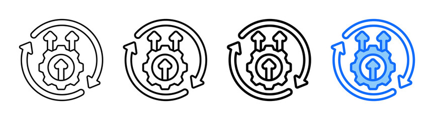Continuous Improvement icon In Different Styles Set Collection